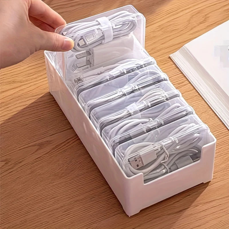 Desk Cable Organizer - 7 Küçük Bölmeli Veri Kablosu Saklama