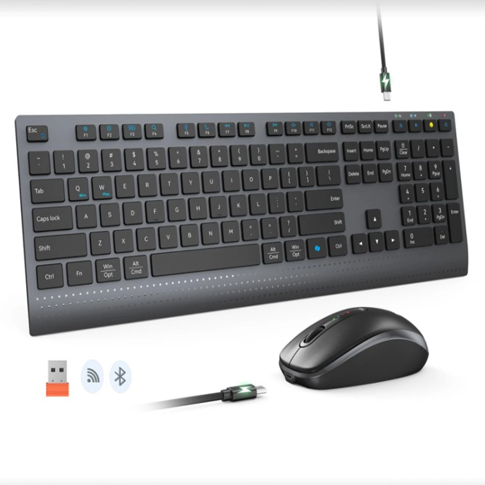 Pc Gaming Fullset - 2.4G Bluetooth Çift Modlu Kablosuz Klavye