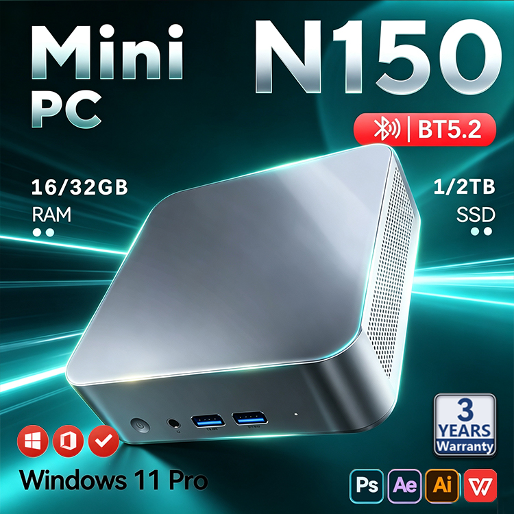 Pc Gaming Essentials - 2026 Intel N150 Mini PC Taşınabilir