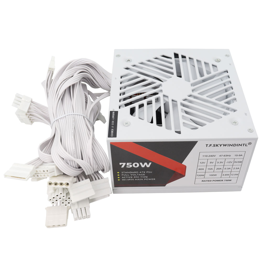 Beyaz 750W PSU Bilgisayar Güç  - Pc Gaming Watt incelemesi ve fiyatı